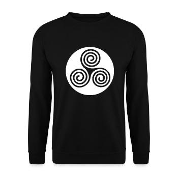 Triskèle (weiß) - Unisex Pullover - Schwarz - Vorne - Alina (178cm) & Michal (187cm)
