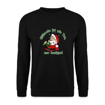 GlühweinTee2 1 - Unisex Pullover - Schwarz - Vorne - Alina (178cm) & Michal (187cm)