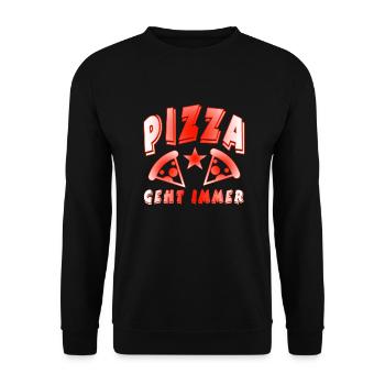 Pizza - Unisex Pullover - Schwarz - Vorne - Alina (178cm) & Michal (187cm)