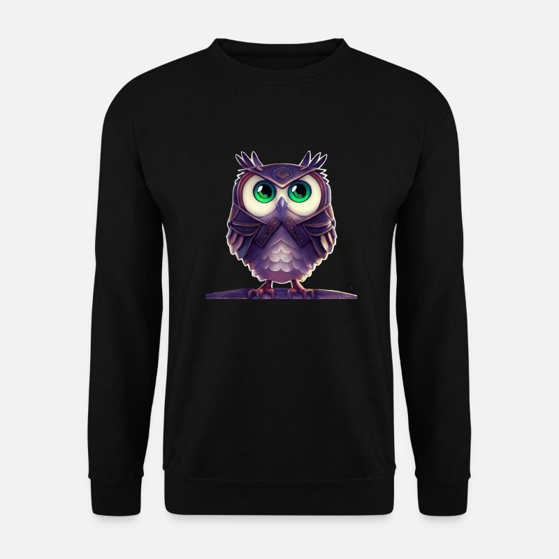 Eule mit Rüstung - Unisex Pullover - Schwarz
