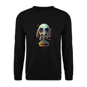 Creepy Zombie Monster - Unisex Sweatshirt - black - Front - Alina (178cm) & Michal (187cm)