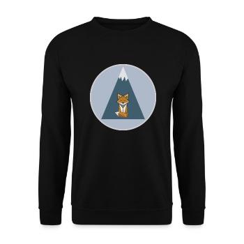 The Mountain Calls: Mountain Fox - Unisex Sweatshirt - black - Front - Alina (178cm) & Michal (187cm)