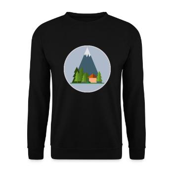 The Mountain Calls: At the foot of the mountain - Unisex Sweatshirt - black - Front - Alina (178cm) & Michal (187cm)