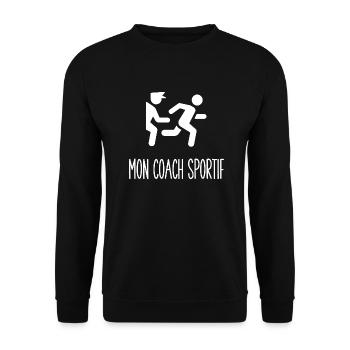 mon coach sportif - Sweat-shirt Unisexe - noir - Devant - Alina (178cm) & Michal (187cm)
