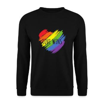 Liebe gewinnt - Unisex Pullover - Schwarz - Vorne - Alina (178cm) & Michal (187cm)