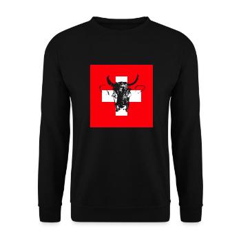 Vache Drapeau suisse - Sweat-shirt Unisexe - noir - Devant - Alina (178cm) & Michal (187cm)