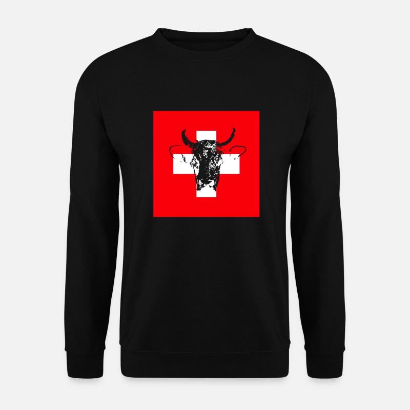 Vache Drapeau suisse - Sweat-shirt Unisexe - noir