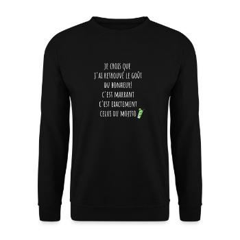 le gout du bonheur est le mojito - Sweat-shirt Unisexe - noir - Devant - Alina (178cm) & Michal (187cm)