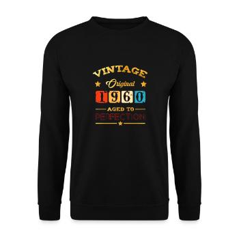 Vintage 1960 Birthday Born in 1960 - Unisex Sweatshirt - black - Front - Alina (178cm) & Michal (187cm)
