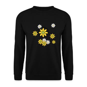Floral design - Unisex Sweatshirt - black - Front - Alina (178cm) & Michal (187cm)