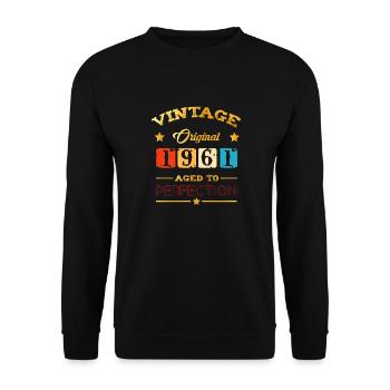 Original Vintage Teile 1961 - Unisex Pullover - Schwarz - Vorne - Alina (178cm) & Michal (187cm)