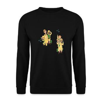 lustiges Forscherteam - Unisex Pullover - Schwarz - Vorne - Alina (178cm) & Michal (187cm)
