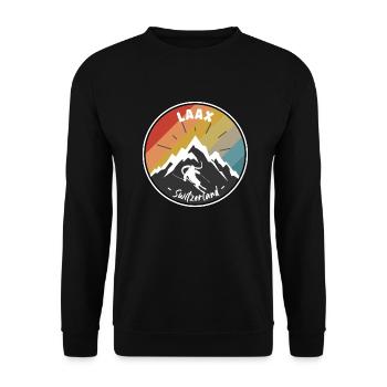 Skiing In Laax - Switzerland - Unisex Sweatshirt - black - Front - Alina (178cm) & Michal (187cm)