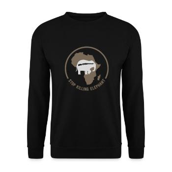 Stop killing elephant - protection des éléphants - Sweat-shirt Unisexe - noir - Devant - Alina (178cm) & Michal (187cm)