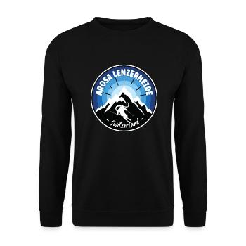Ski Arosa Lenzerheide Switzerland Blue - Unisex Sweatshirt - black - Front - Alina (178cm) & Michal (187cm)