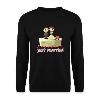 just married, mariage - Sweat-shirt Unisexe - noir - Devant - Alina (178cm) & Michal (187cm)