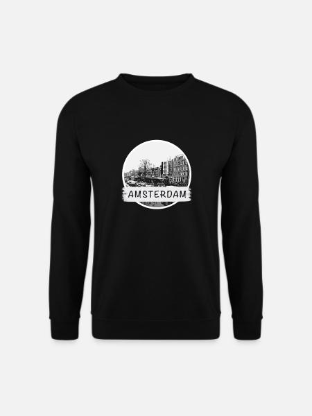 Amsterdam City - Unisex Pullover - Schwarz