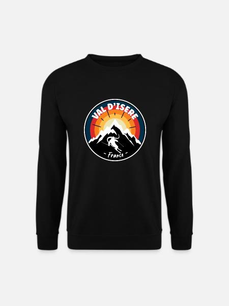 Skiing In Val d'Isere France Vintage - Unisex Sweatshirt - black