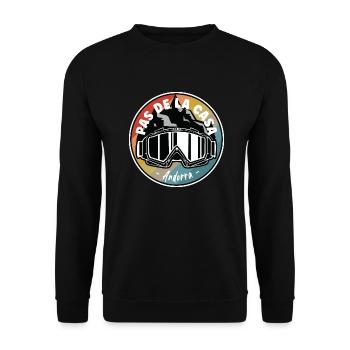 Skiing In Pas de la Casa Andorra - Unisex Sweatshirt - black - Front - Alina (178cm) & Michal (187cm)