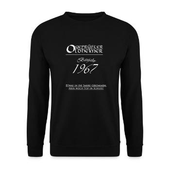 Baujahr67 - Unisex Pullover - Schwarz - Vorne - Alina (178cm) & Michal (187cm)