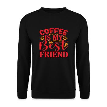 Le café est mon meilleur ami - Sweat-shirt Unisexe - noir - Devant - Alina (178cm) & Michal (187cm)