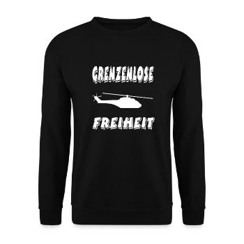 Hubschrauber - Unisex Pullover - Schwarz - Vorne - Alina (178cm) & Michal (187cm)