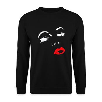 women face face love - Unisex Sweatshirt - black - Front - Alina (178cm) & Michal (187cm)