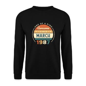 Génial depuis mars 1987 - Anniversaire - Chemise - Sweat-shirt Unisexe - noir - Devant - Alina (178cm) & Michal (187cm)