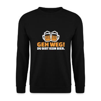 geh weg du bist kein bier - Unisex Pullover - Schwarz - Vorne - Alina (178cm) & Michal (187cm)
