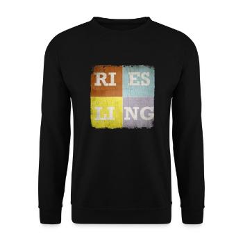 Riesling bunt - Unisex Pullover - Schwarz - Vorne - Alina (178cm) & Michal (187cm)