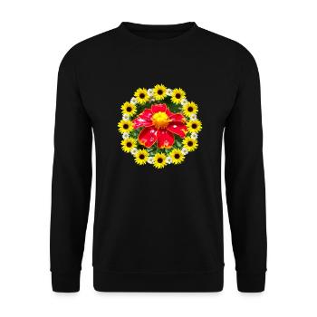 Calendula Sunflower Daisies Flower floral - Unisex Sweatshirt - black - Front - Alina (178cm) & Michal (187cm)