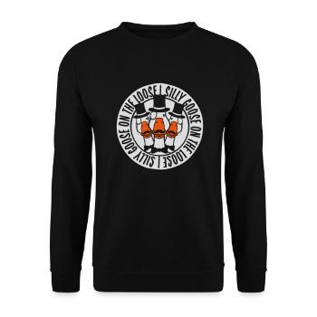 goose on the loose - Unisex Sweatshirt - black - Front - Alina (178cm) & Michal (187cm)