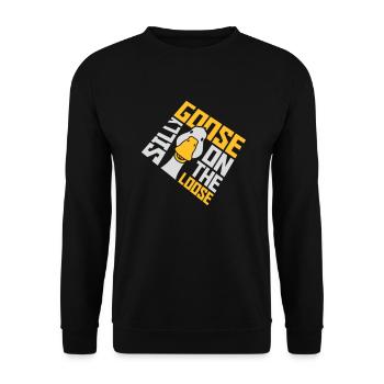 goose on the loose - Unisex Sweatshirt - black - Front - Alina (178cm) & Michal (187cm)