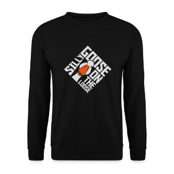 goose on the loose - Unisex Sweatshirt - black - Front - Alina (178cm) & Michal (187cm)