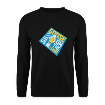 goose on the loose - Unisex Sweatshirt - black - Front - Alina (178cm) & Michal (187cm)