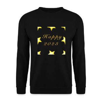 Joyeux 2023-ByRino - Sweat-shirt Unisexe - noir - Devant - Alina (178cm) & Michal (187cm)