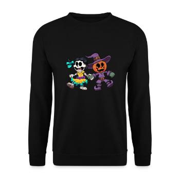 Halloween And Day Of The Dead - Unisex Sweatshirt - black - Front - Alina (178cm) & Michal (187cm)