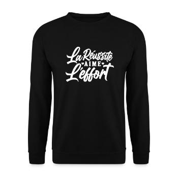 La réussite aime l'effort love (b) - Sweat-shirt Unisexe - noir - Devant - Alina (178cm) & Michal (187cm)