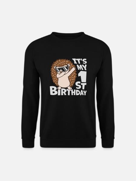 dabbing hedgehog 1st birthday - Unisex Sweatshirt - black