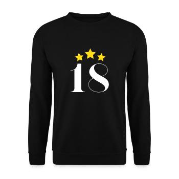 18ème anniversaire étoilé - Sweat-shirt Unisexe - noir - Devant - Alina (178cm) & Michal (187cm)