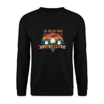 Je Peux Pas J'ai Cèpes Drôles Champignon Cèpe - Sweat-shirt Unisexe - noir - Devant - Alina (178cm) & Michal (187cm)