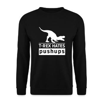 T-rex hates push-ups Original gift idea - Unisex Sweatshirt - black - Front - Alina (178cm) & Michal (187cm)