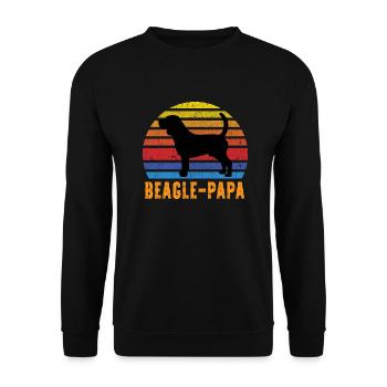 Dogs Papa Beagle - Unisex Sweatshirt - black - Front - Alina (178cm) & Michal (187cm)