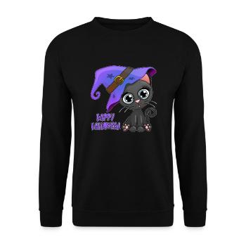 Lovely Halloween’s Kitten - Unisex Sweatshirt - black - Front - Alina (178cm) & Michal (187cm)
