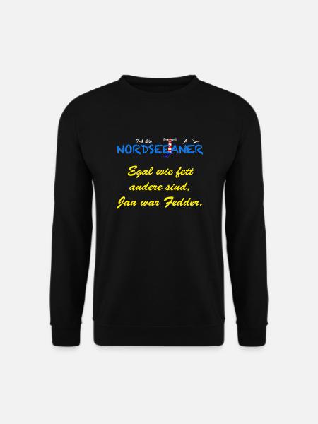 002 Nordseeaner Fetter Jan - Hell - Unisex Pullover - Schwarz