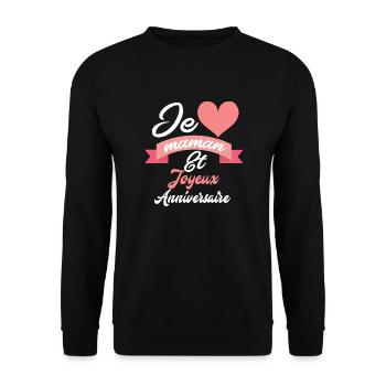 Joyeux anniversaire maman - Sweat-shirt Unisexe - noir - Devant - Alina (178cm) & Michal (187cm)
