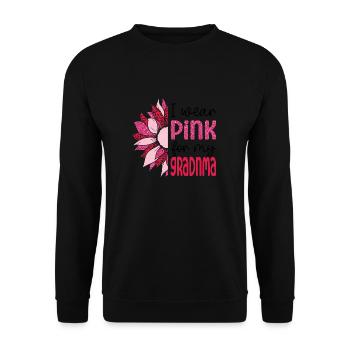 Save the Boobies grandma - Unisex Sweatshirt - black - Front - Alina (178cm) & Michal (187cm)