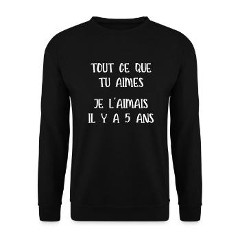 tout ce que tu aimes - Sweat-shirt Unisexe - noir - Devant - Alina (178cm) & Michal (187cm)