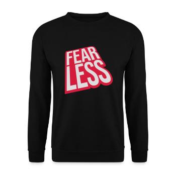 fearless Text Quote Design - Unisex Sweatshirt - black - Front - Alina (178cm) & Michal (187cm)