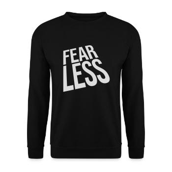 fearless Text Quote Design - Unisex Sweatshirt - black - Front - Alina (178cm) & Michal (187cm)